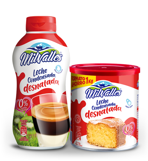 leche condensada desnatada Milvalles